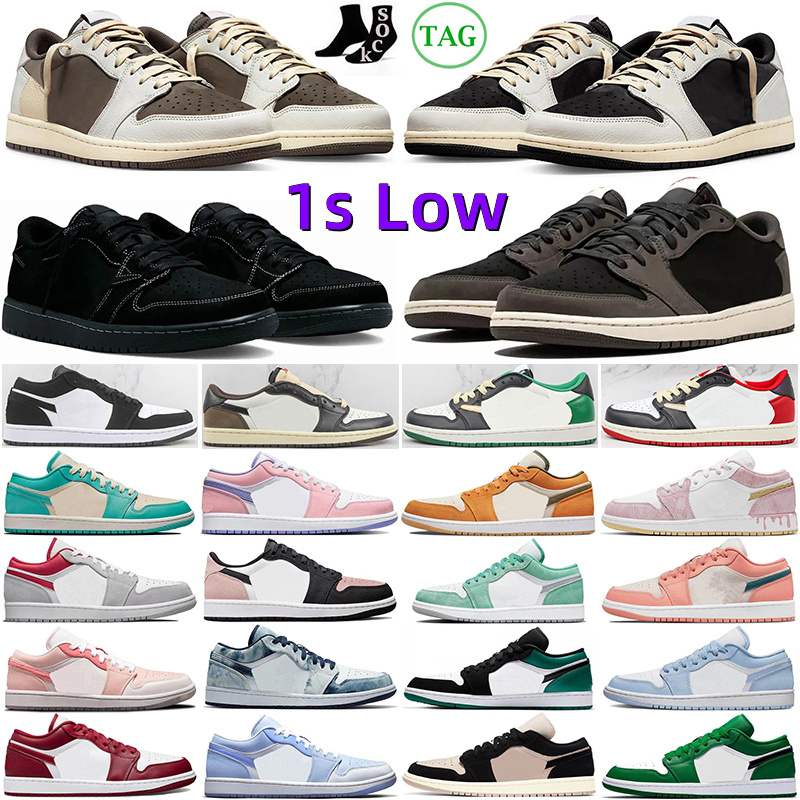 

1 Low OG Basketball Shoes Men Women 1s Black Phantom Reverse Mocha Sail Fragment Voodoo Panda Tiffany Green Magenta UNC Shadow Toe Mens Trainers Sports Sneakers