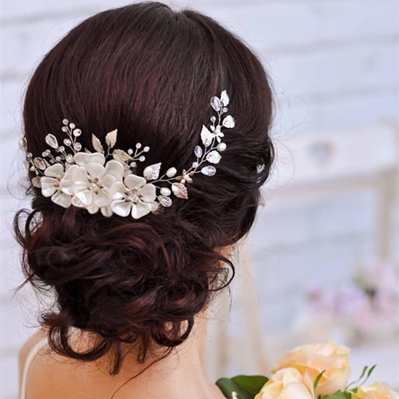 

Hair Clips & Barrettes Fashion Luxurious Handwoven Pearl Crystal Headband Decoration For Women Wedding Accessories Bride Leaf Flower Headdre