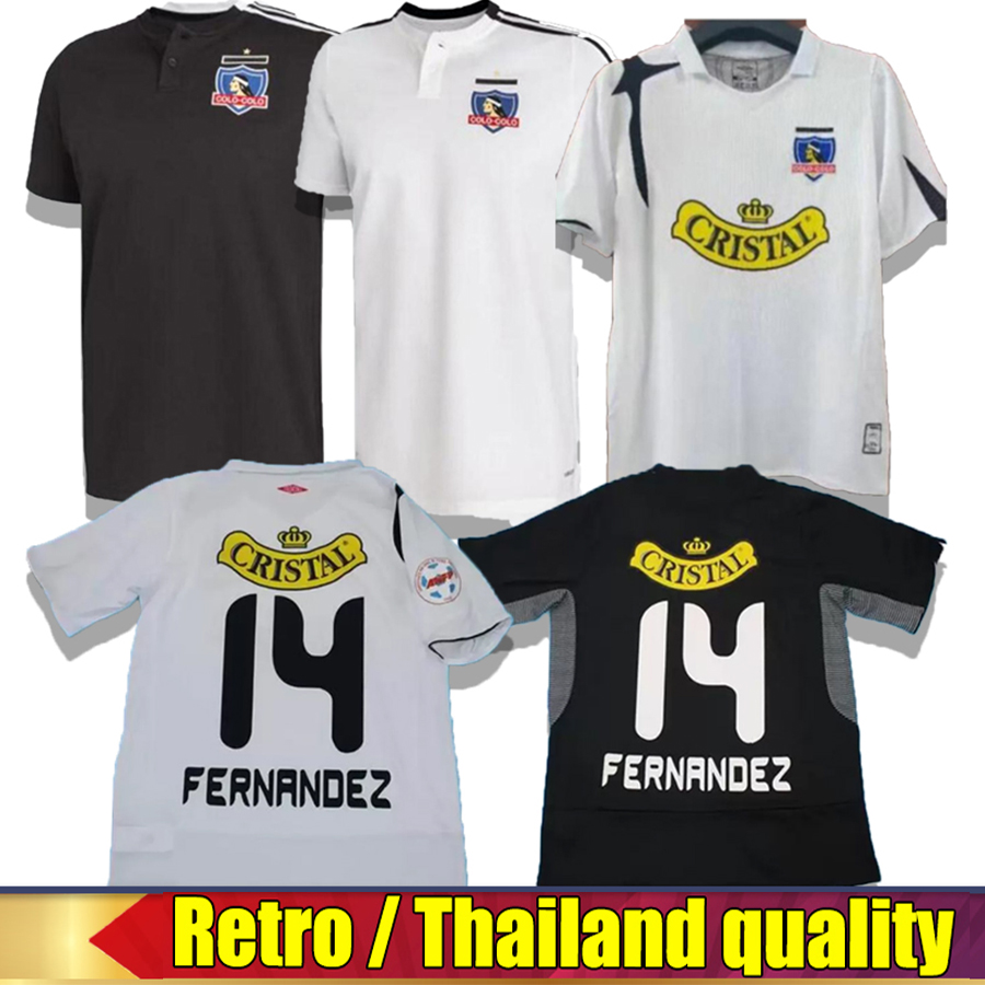 

colo colo retro 06 07 Newest soccer jerseys 13 champion csd home white away black Vintage 06 07 fernrndez men's t-shirts 1998 Chile ZAMORANO SALAS football shirts top, 01