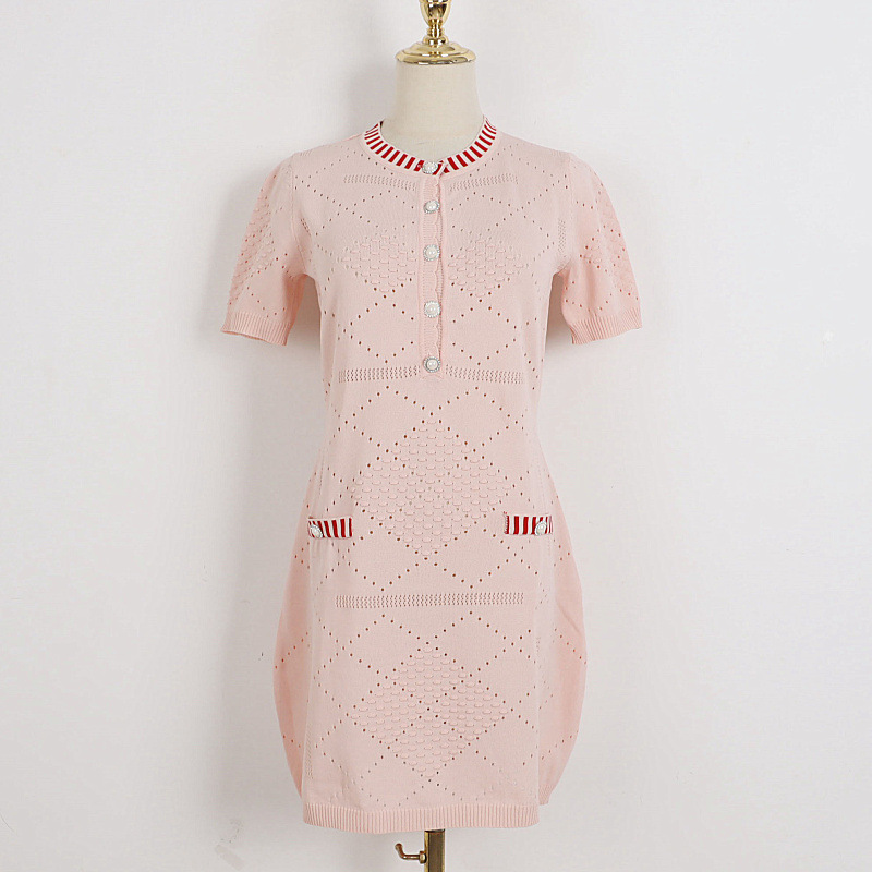 

2023 New Summer Women's Meryl Knits dress Woman Designers short Sleeve vest dress Sweater Casual top Famale Street trend Sexy dress, White