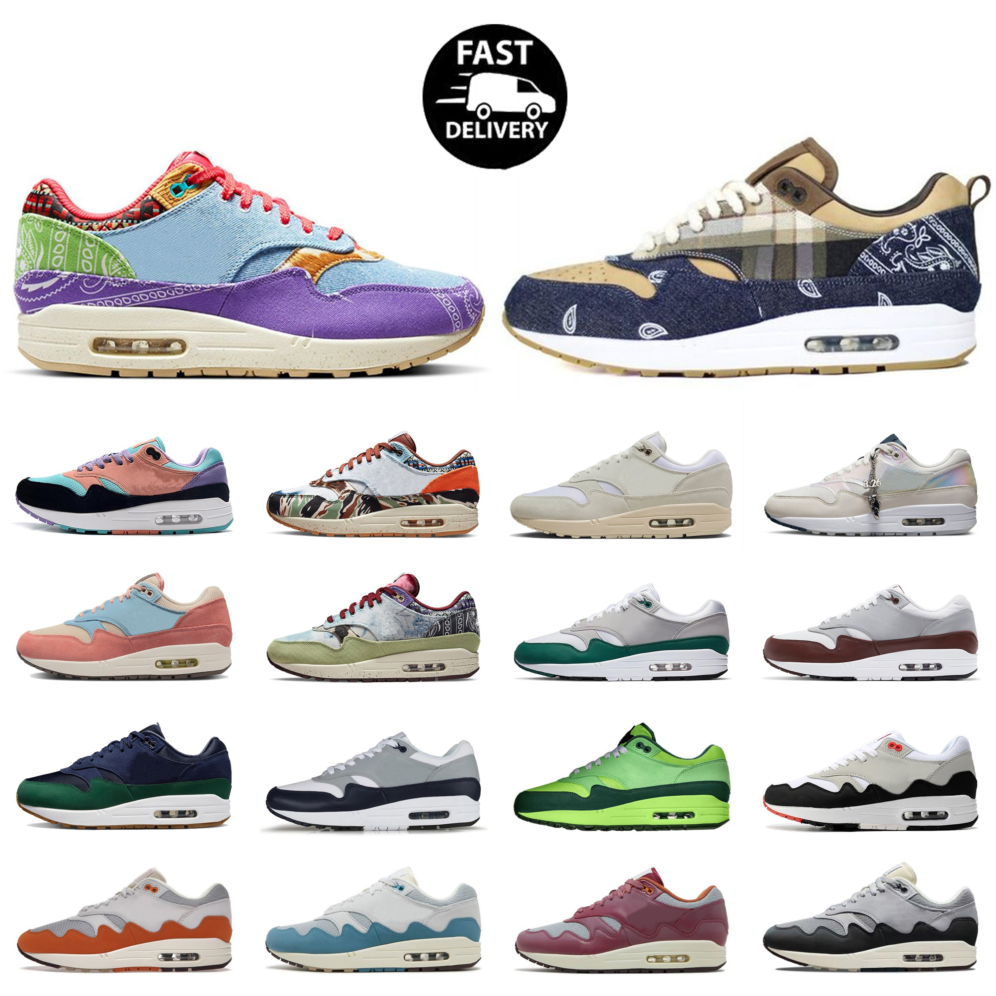 

Concepts Maxs 1 87 Mens Womens Running Shoes 1 Patta Waves Trainers Kasina Won Ang Somos Familia Dirty Denim Fragment Sports Sneakers, #18 36-45