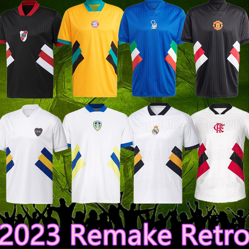 

2023 Remake Retro Soccer Jerseys ICONS italia leeds Boca Juniors Bayern Flamengo Real Madrids River Plate retro jersey