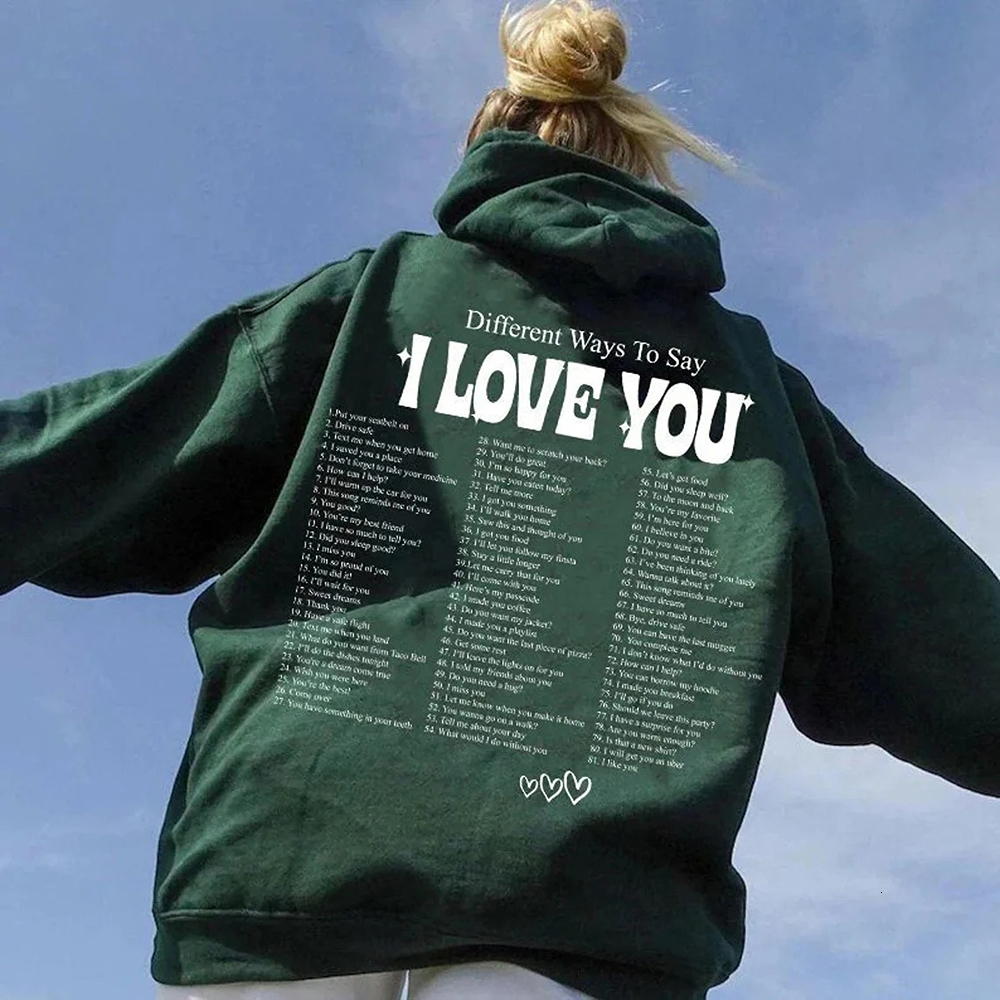 

Women' Hoodies Sweatshirts Different Ways To Say I Love You Hoodie Cute Couple Quote Pullover Trendy Vsco Hooded Sweatshirt Tumblr Aesthetic 230302, Yellow