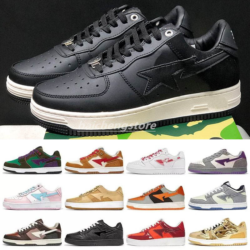 

Casual Shoes Bapestas Baped Designer Platform Sneakers Bapesta Sk8 Sta Patent Leather Green Black White Plate-forme for Men Women Trainers Jogging B0, Color 16