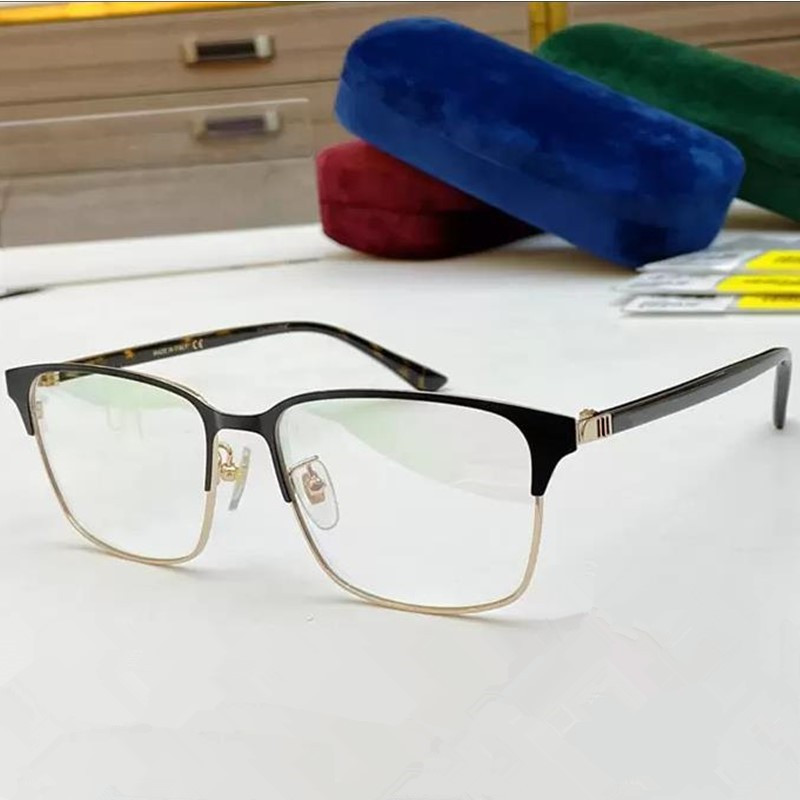 

2023 756OA Men Square Eyebrow Glasses Frame 56-17-145 fashion Gold silver Gungray color options Quality Double-plating fullset case