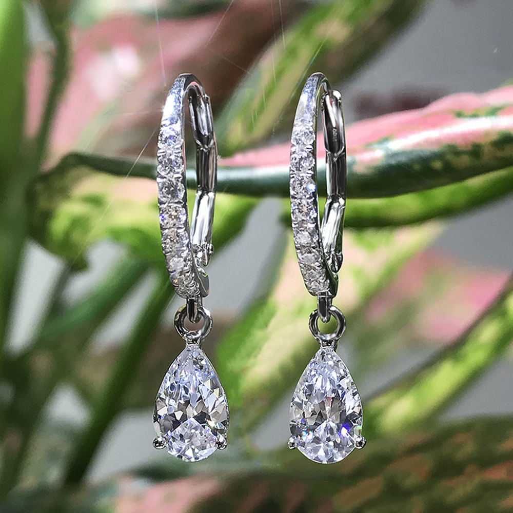 

Delicate Pear CZ Drop Earrings Women Crystal High Quality Versatile Nice Gift Love Fashion Jewelry Daily Party Earring