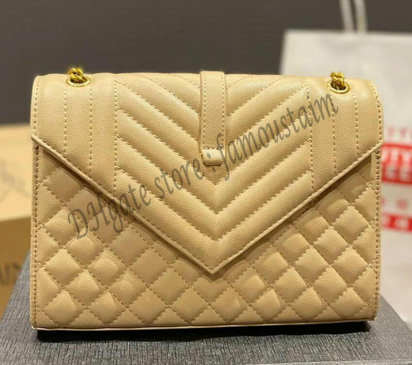 

Designer Women Envelope Y Qulited Messenger Bag France Brand Mix Matelasse Grain De Poudre Embossed Leather Shoulder Handbags Lady Chain Strap Crossbody, 01