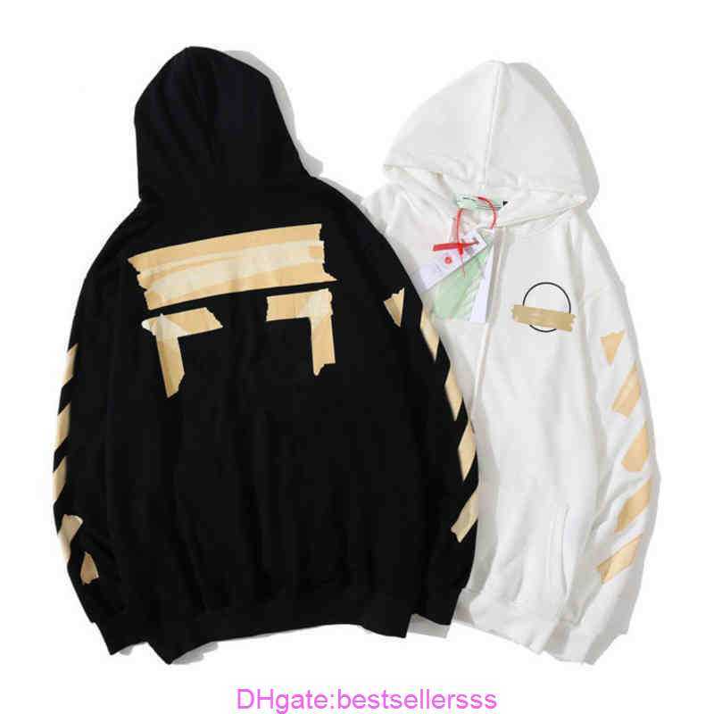 

Fashion Mens Loose Offs Hoodies High Quality Brand Classic Sweatshirts Hoodie Cotton Pullover Long Sleeved Back Oil Paint Arrow x Men Women ENB9