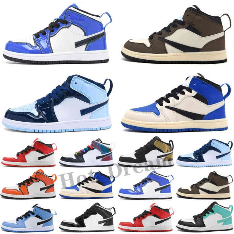 

Jumpman Topquality J1 Kids Basketball Shoe Mid Sports Trainers Children Brown Game Royal High Sneakers Baby Toddler Chaussures Zapatos, With logos+tag