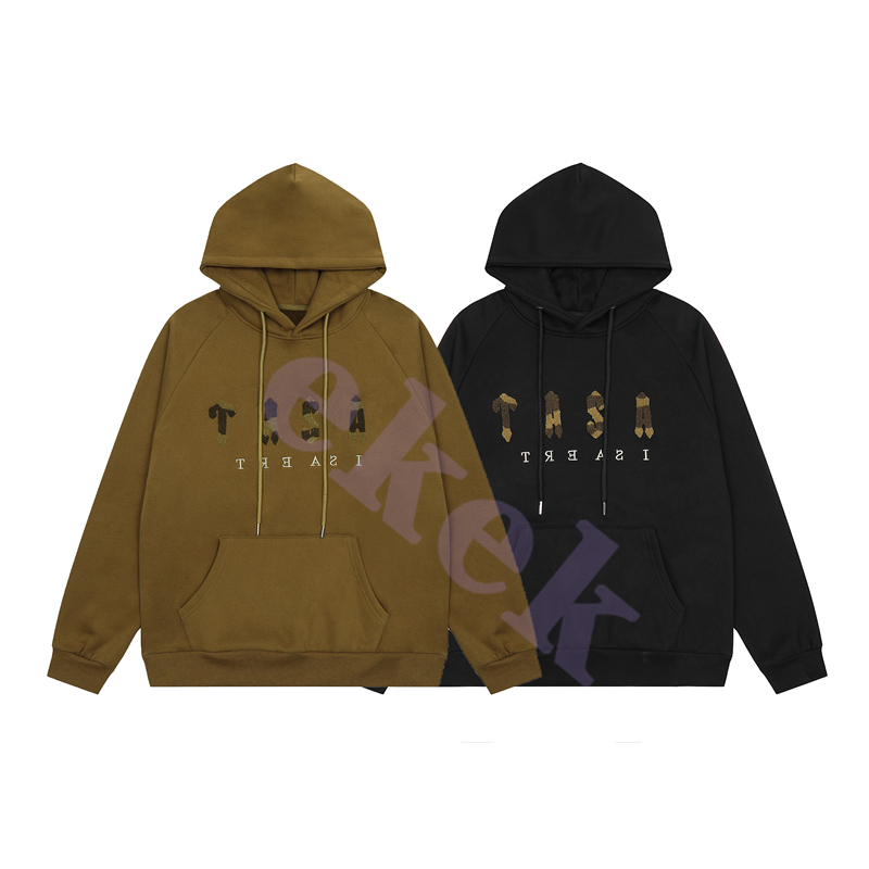 Luxury Designer Mens Hoodie Camouflage Letter Embroidery Long Sleeve Sweater Fashion Brand Pullover Round Neck Top Black Brown