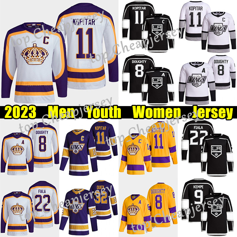 

#11 Anze Kopitar Los Angeles Reverse Retro hockey jersey 8 Drew Doughty Kings#22 Kevin Fiala 9 Adrian Kempe Alex Iafallo Joonas Korpisalo Wayne Gretzky jerseys, Black men