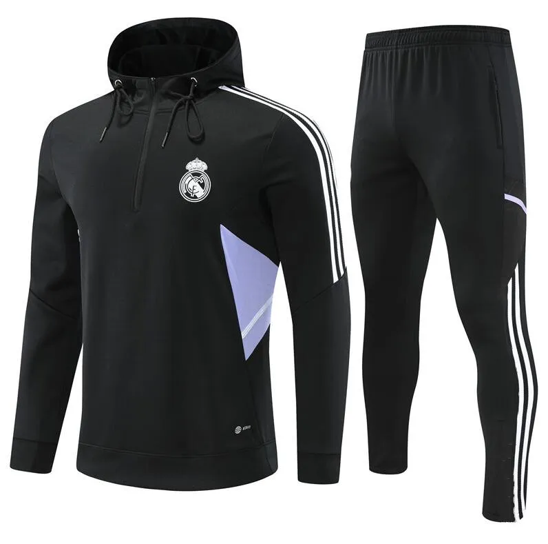 

kids hooded Soccer Tracksuits Sets Real madrids TRACKSUIT set 21 22 23 men and kids football kit chandal futbol survetement madrides TRAININ