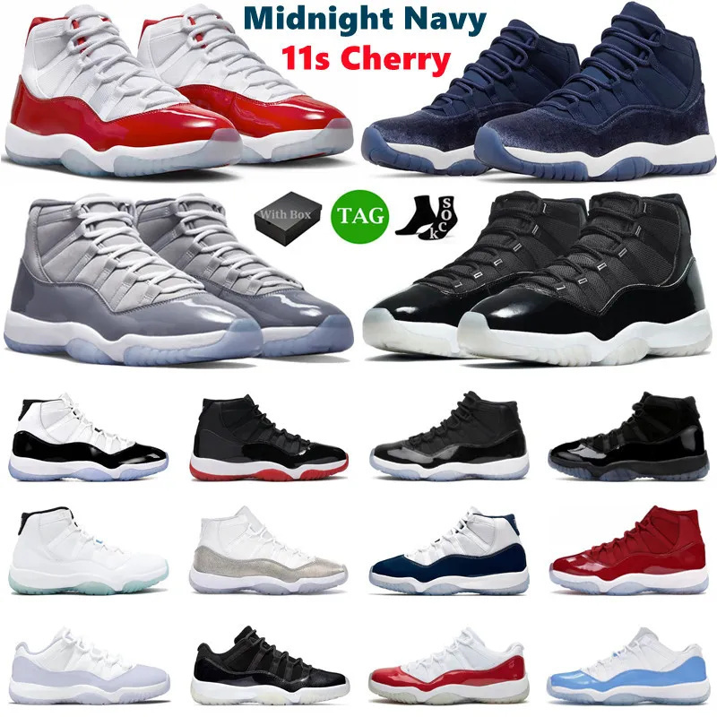 

Top quality Jumpman 11 Basketball Shoes Men Women 11s Cherry Midnight Navy Cool Grey 25th Anniversary Bred Pure Violet Mens Trainers Sport Sneakers With Box