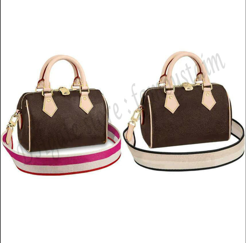 

Shoulder Bags M45948 M45957 Speedy Bandouliere 20 Mini travel Bag Women's Coated Canvas Weave Boston satchel Metal Padlock Designer Shoulder Crossbody