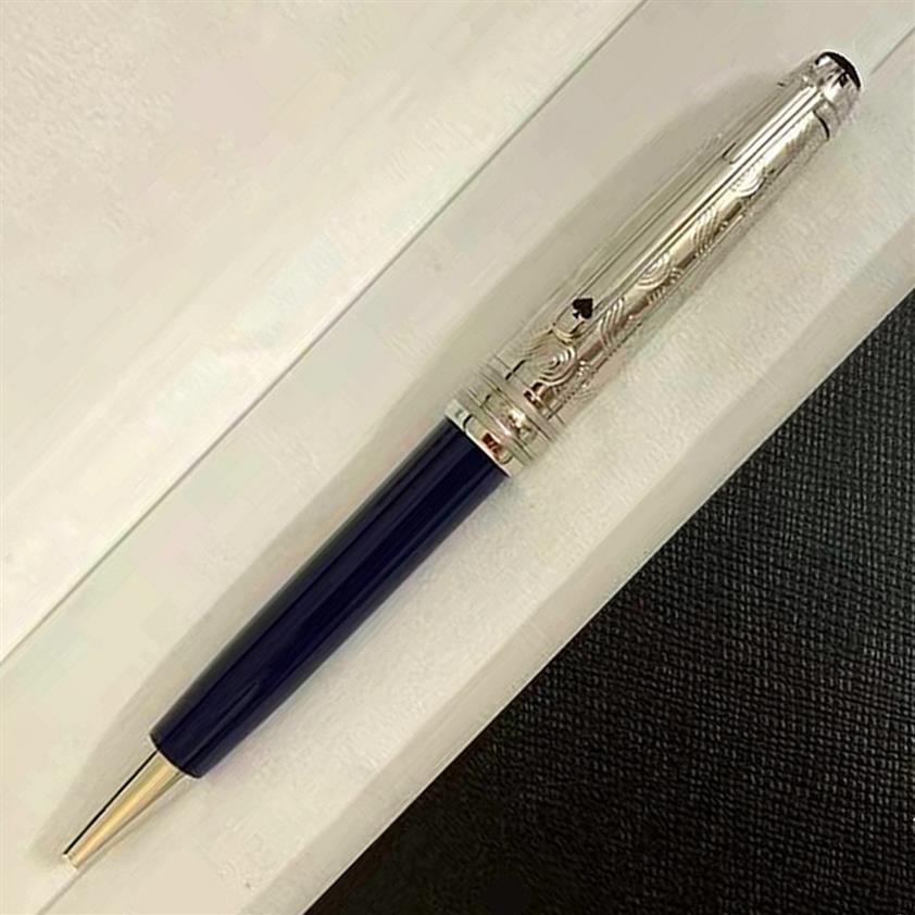 

Limited edition Around the world in 80 days Dark Blue Rollerball pen Luxury Msk Writing Ballpoint pens stationery office school su265A, As picture shows