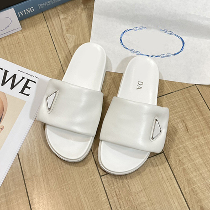 

Women triangle logo slippers 2023 pillow slide Sandals Platform Mule HOOK LOOP Adjustable Sports buckle Flat Slides Flip Flops Summer Loafers Bath Shoes, Fill postage