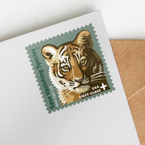 

US Postage Save Vanishing Species Amur Tiger Cub-Full Mint Sheet Scott #B4 20 First Class, Us stamps