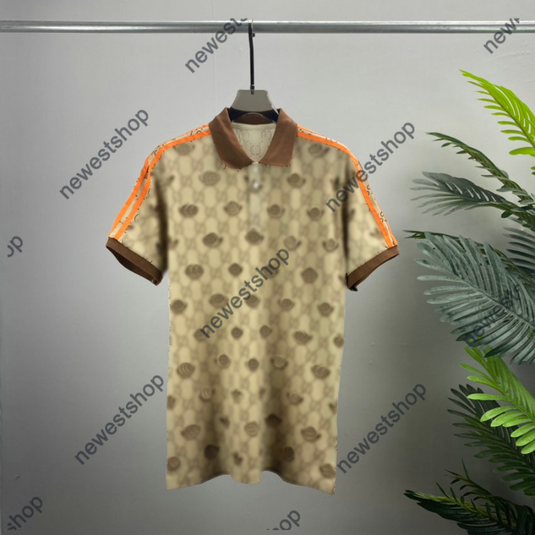 

23SS designer Mens Tees Polos T shirt paris luxury summer classical letter print lapel shirts simple ooperative version Casual cotton tee tops, Khaki