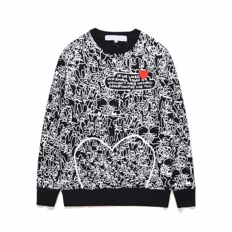 

2023 Fashion Designer Brand Men's Hoodies Sweatshirts Jumpers Letter Embroidery Long Sleeve Pullover Women half red Heart Sportswear, Blue