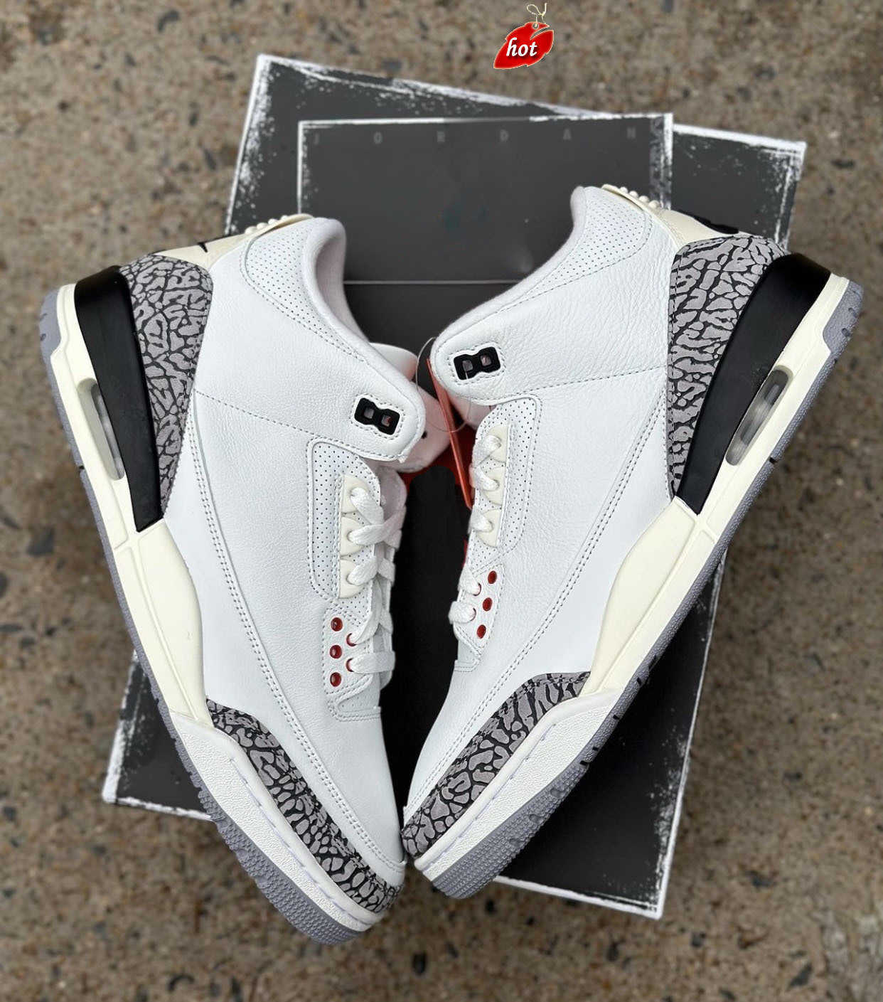 

Shoes Outdoor Authentic 3 White Cement Reimagined 3S Summit Fire Red Black Cement Grey Sports Outdoor Sneakers Original DN3707-100