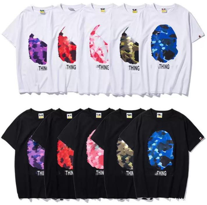 

Women's and men's T-shirts Baggy Fat Edition 100% cotton summer camo breathable multi-functional high street trend T-shirt bathing ape, Champagne