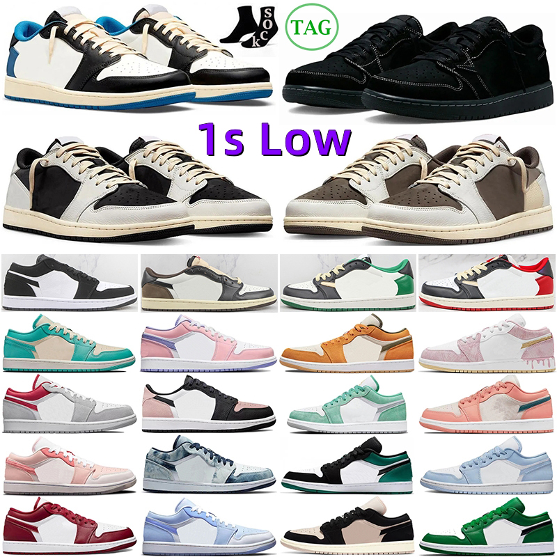 

1 Low OG Basketball Shoes Men Women 1s Black Phantom Reverse Mocha Sail Fragment Voodoo Panda ice cream Easter University Blue Mens Trainers Sports Sneakers, 14