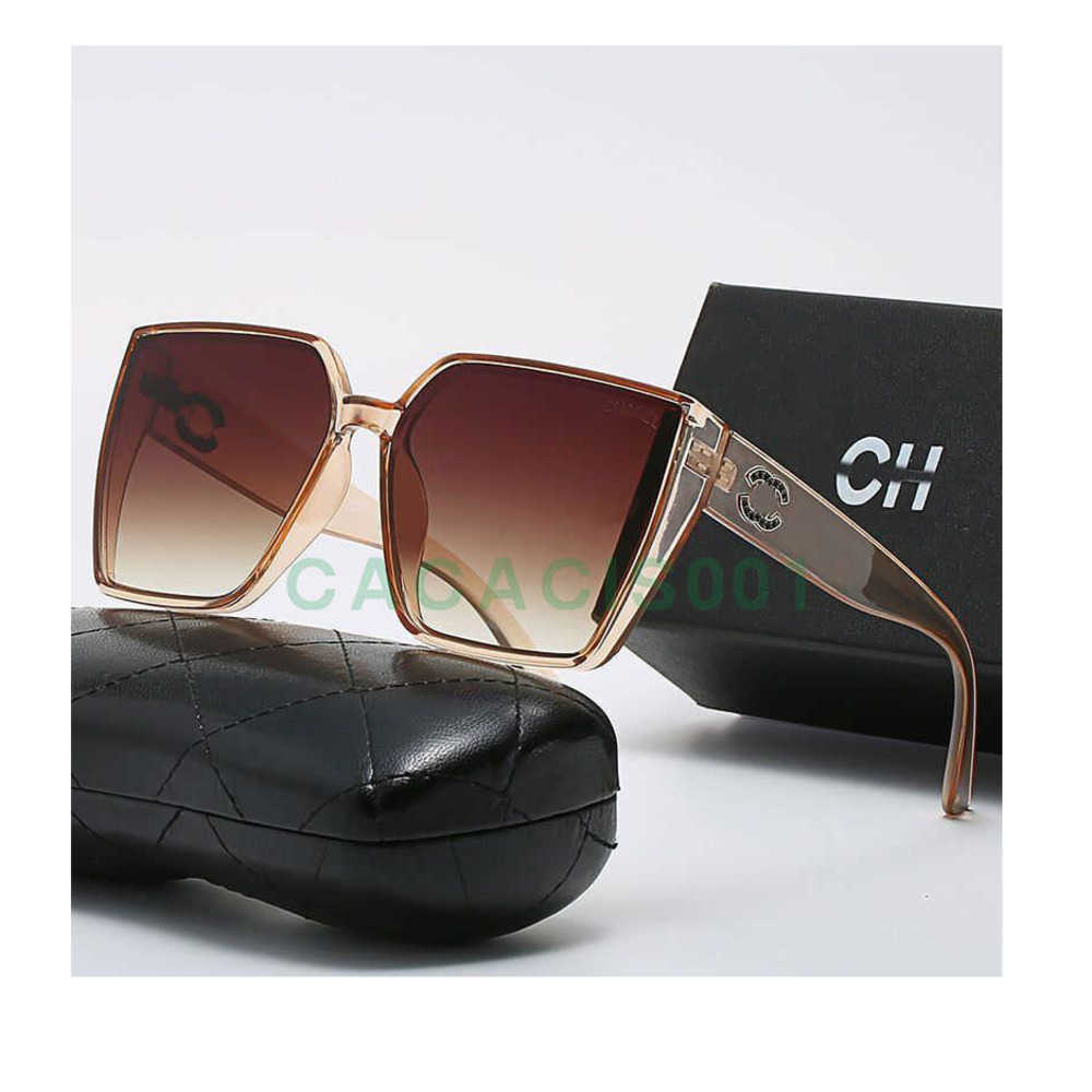 

Designer Channel Sunglass Cycle Luxurious Fashion Luxurys Woman Mens Square Sunshade Crystal Shape New High Sunglasses Full Package Popular