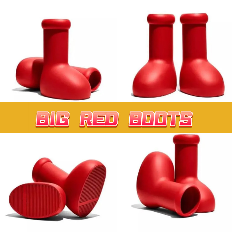 

2023 New tide men women big red boots Designer Thick Bottom Non-slip Booties Mens lady Rubber Platform Bootie Shoes EUR 35-45