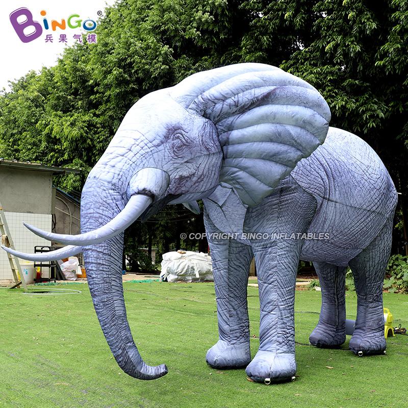 

Custom Made Outdoor Advertising Inflatable Simulation Animal Elephant Cartoon realistic Models For Zoo Amusement Park Decoration With Air Blower Toys Sports