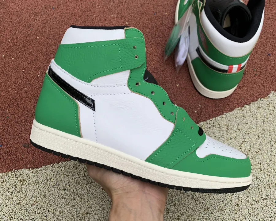 

2023 Top Quality Jumpman 1 Basketball Shoes High OG Fashion 1S White Lucky Green Women Trainers Sneakers Sports Come With Box, White green