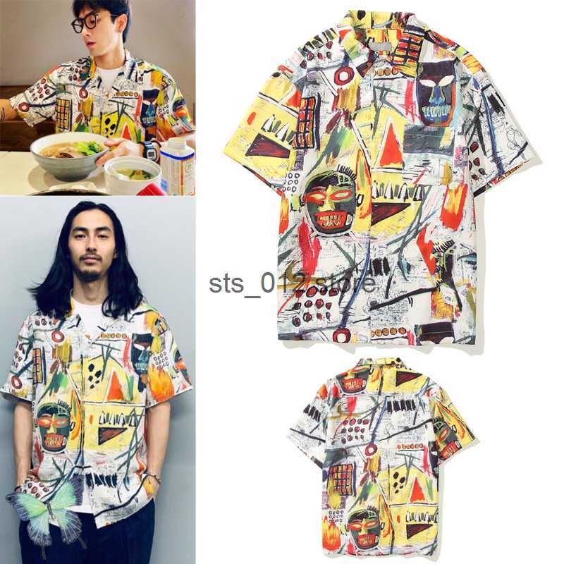 

Shirts Men's Casual WACKO MARIA Full Print Graffiti Hawaiian Hip Hop Short Sleeve Shirt T230303, C03