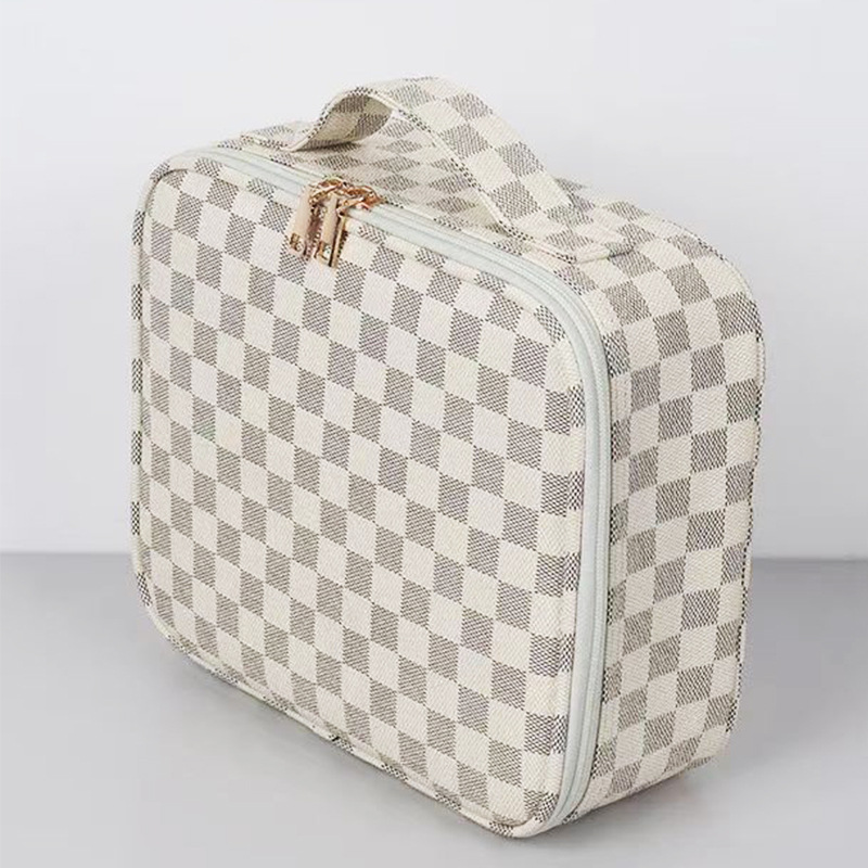 

Portable Cosmetic Bags Oman Vintage Presbyopia Clapboard Makeup Box Furniture Storage Bag, Beige