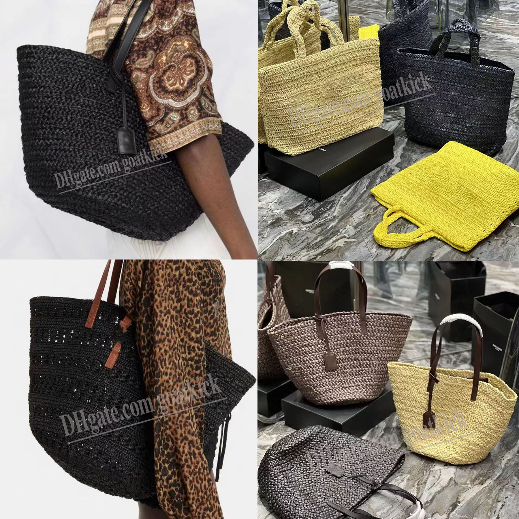

Panier Bag Linen Straw Tote Bags Shoulder Casual Woman's Large Capacity Shopping Bag Beach Vacation Designer Holiday Plain Lafite Grass Woven Handbags Medium Purses