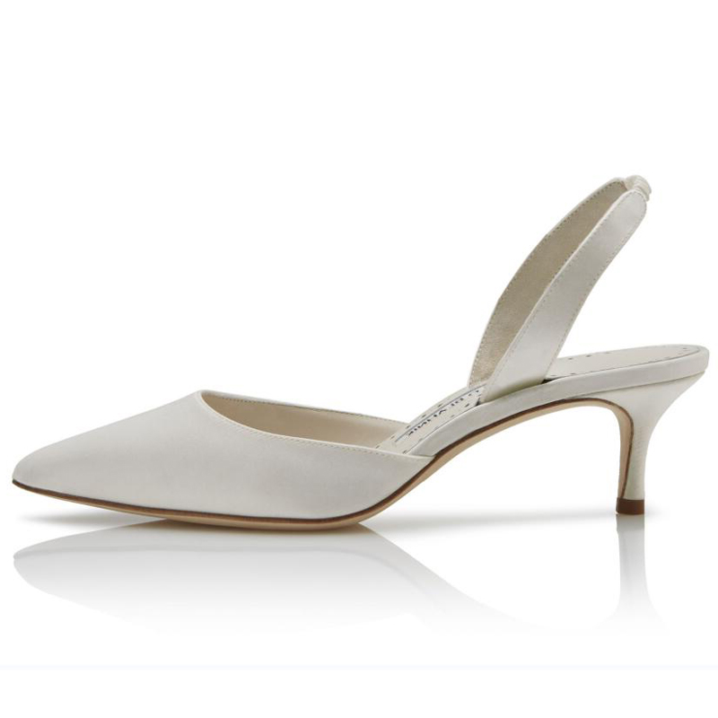 

Fashion Women Sandals Pumps CAROLYNE BRIDE 50 mm White Satin Slingback Pumps Italy Pointed Toe Elastikid Ankle Band Design Wedding Party Sandal High Heels Box EU 35-43, #1