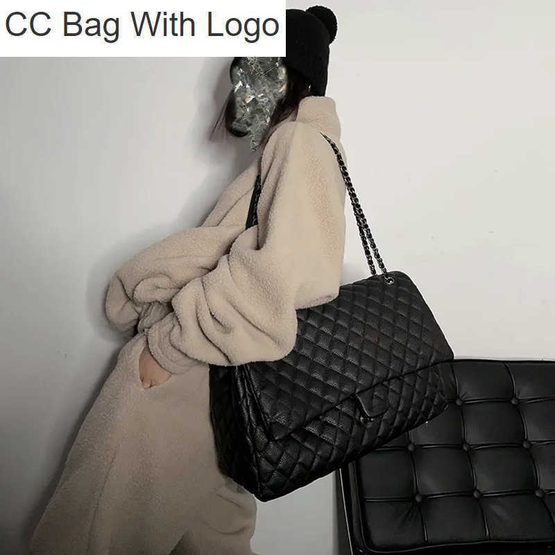 

CC Handbags Womens Maxi Airport Quilted XXL Bag Single Flap Silver Metal Hardware Matelasse Chain Shoulder Messenger Handbag Designer Sacoche Luggage 42X28X14CM, Box