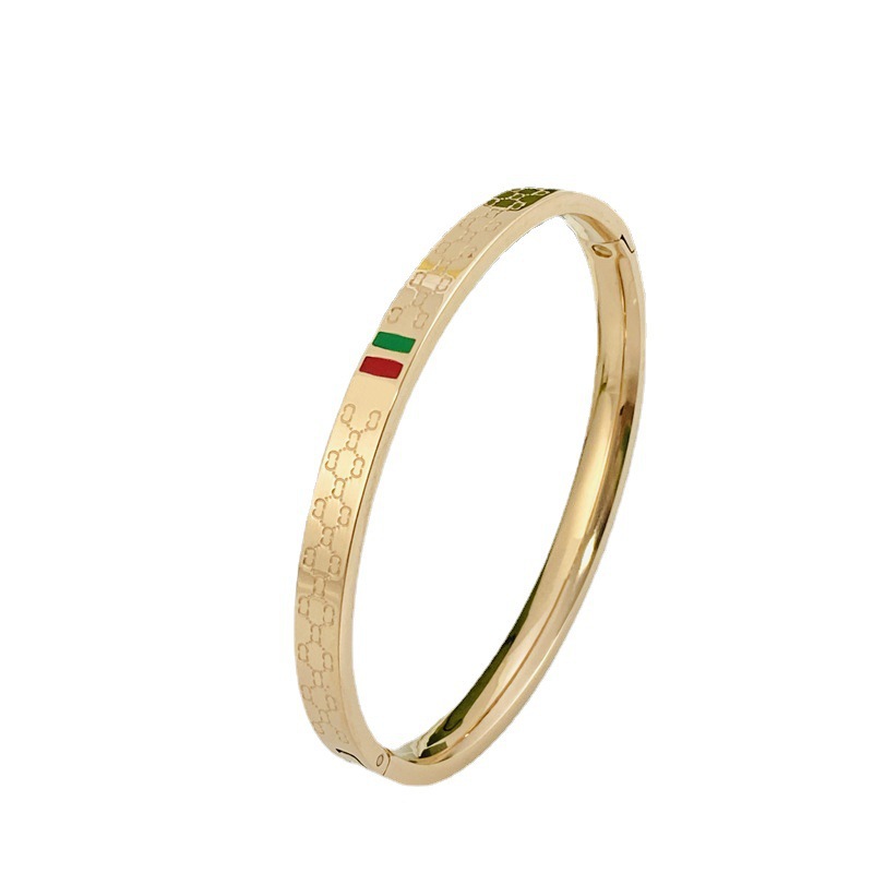 

love bracelet jewelry engraved bangle G letter bracelets designer for women Red and green drops of titanium fashion buckle luxury for Womens Mens