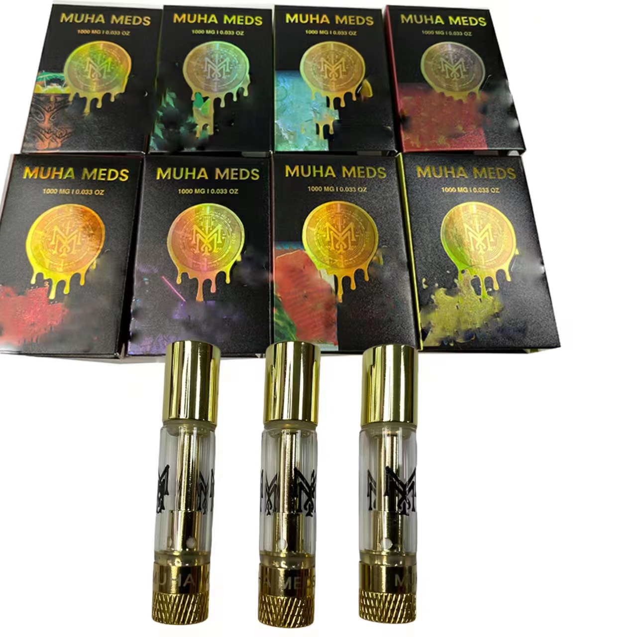 

MUHA MEDS Vape Cartridge Atomizers Packaging Empty Vape Cartridges 0.8ml Tank Cartridge ecig Ceramic Coil 510 Thread Vaporizer Carts Thick Oil E Cigarettes