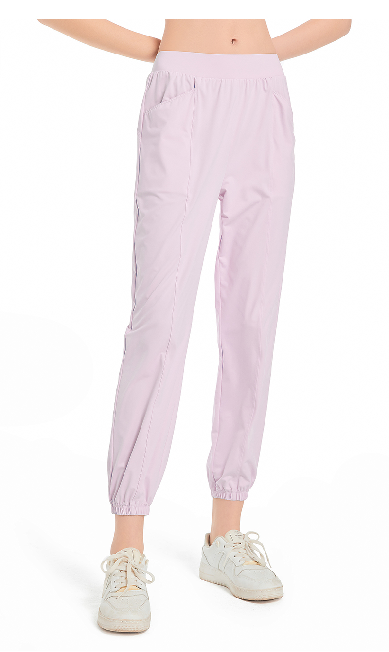 

LL Women Jogging Yoga Jogger Pocket Fitness Leggings Soft Hip Lift Elastic Casual Pants Drawstring Legs Sweatpants, Purple