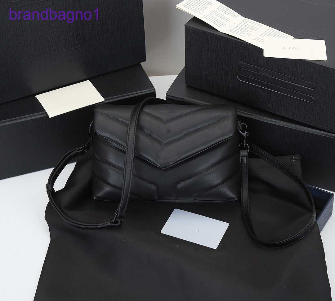 

Top Original edition 7A quality bag fashion shoulder women loulou toy designer crossbody mini leather purse, Grey gold logo(31cm)