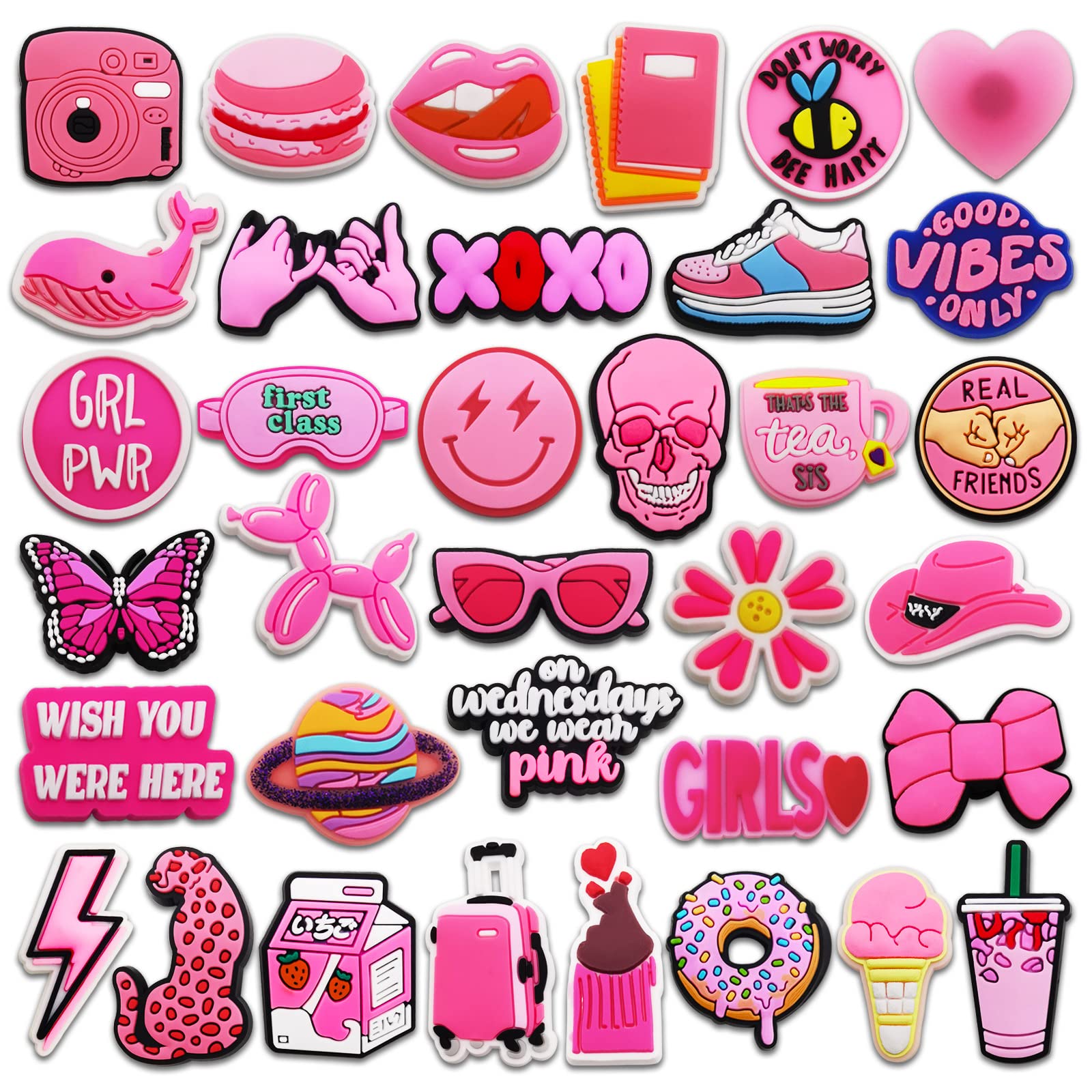 

Shoe Parts Accessories Pink Preppy Shoes Charms For Clog Slides Sandals Fashion Girls Women Decorations Bracelets Party Favors Otwhf