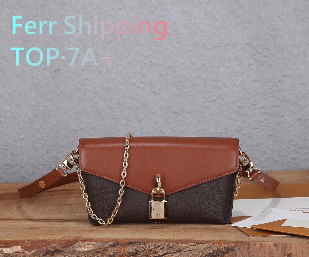 

M80559 M80763 Designer luxury womens bag Padlock on Strap handbags shoulder bag messenger bag Casual fashion leather wallet TOP 7A envelope bag chain bag, Black