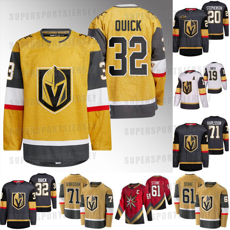 

#32 JONATHAN QUICK Golden Knights Hockey Jerseys Stephenson Mark Stone Jack Eichel William Karlsson 81 Jonathan Marchessault Alex Pietrangelo Phil Kessel, Black