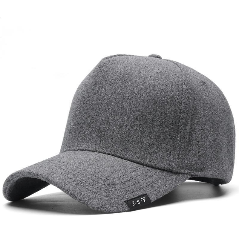 Ball Caps Winter Dad Big Size Felt Baseball Cap Adult High Top Sport Hat Men Outdoor Warm Wool Plus Size Cap 56-62cm 230303