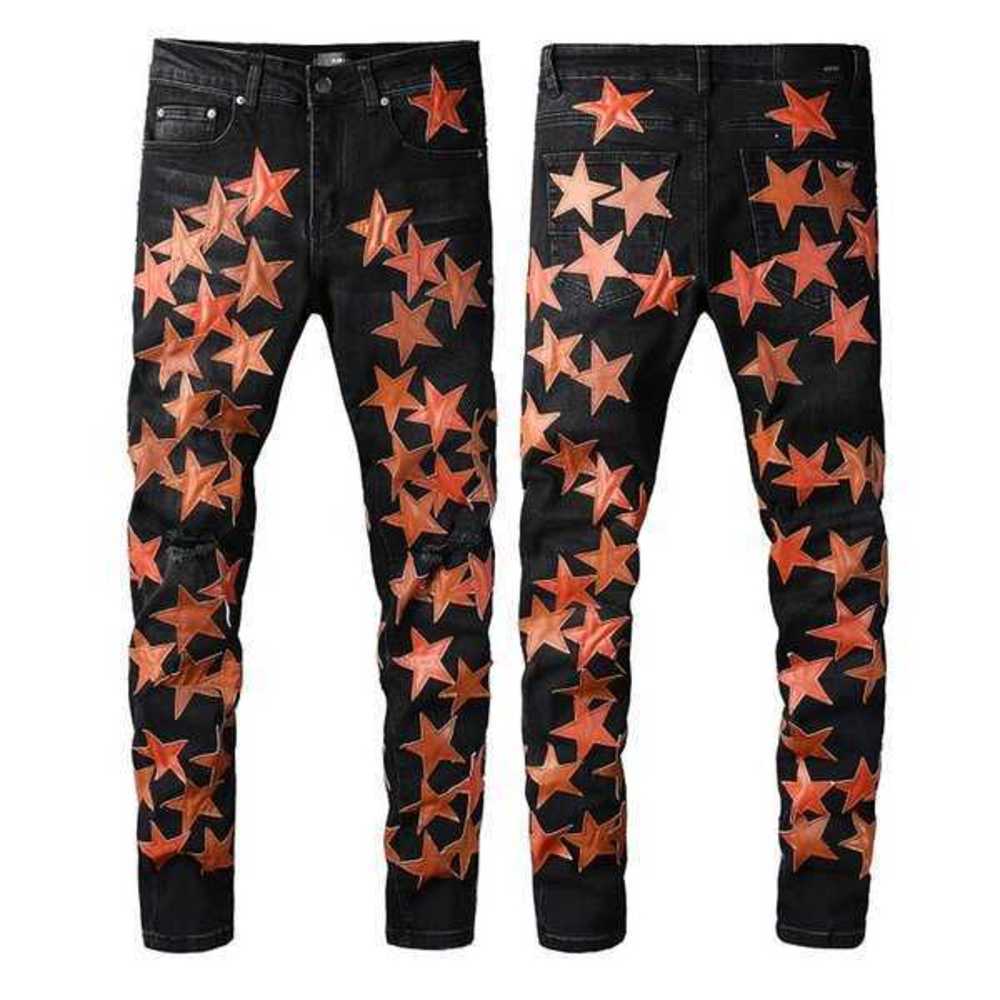 

European and American Men's Designer Hip-hop Jeans High Street Fashion Tide Brand Cycling Motorcycle Wash Patch Letter Loose Fitdhsg, #019