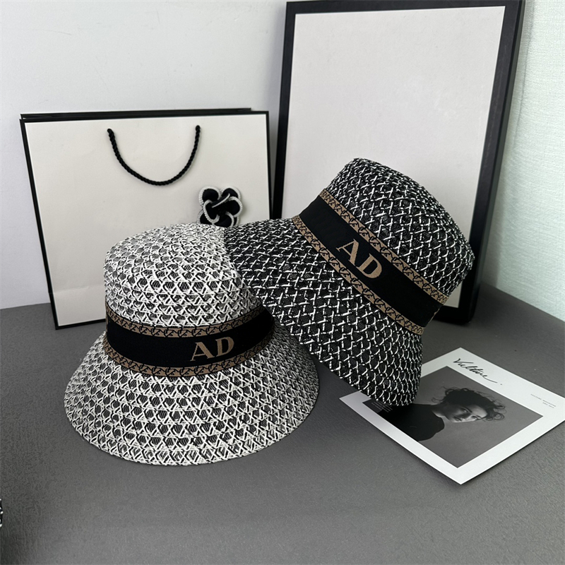 

Designer Bucket Hat For Woman Straw Hats Top Cowboy Hat Summer Beach Hat Women Fashion Cap, Black
