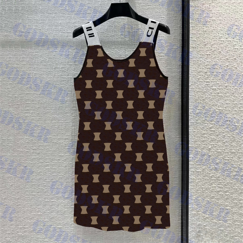 

Jacquard Sling Tanks Dresses Sexy Slim Long Skirt One Piece Womens Knitted Dress Two Colors, Please contact me real pic