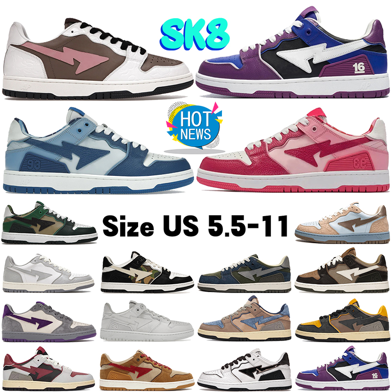 

Bathing Apes Men SK8 Casual Shoes Nigo White Silver 16th Anniversary ABC Camo Pink Blue Green Sneakers Designer Mens Womens Luxury Bapesta Sta low Leather Trainers, 11 vintage beige indigo