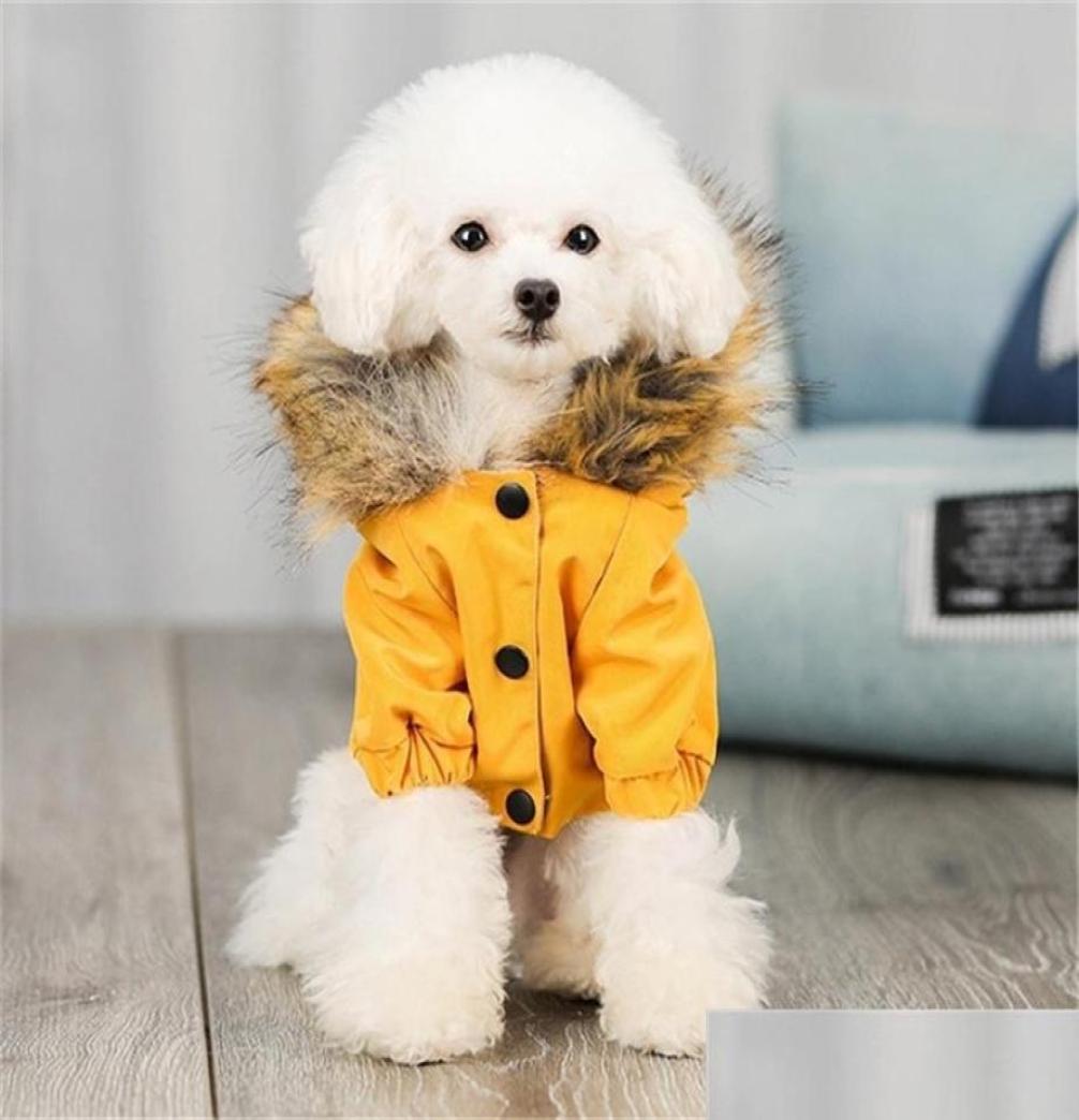 

Dog Apparel Winter Clothes For Small Dogs Luxury Fur Collar Hooded Coat Warm Windproof Pet Jacket Padded Parka Chihuahua Yorkies 25873995, Khaki