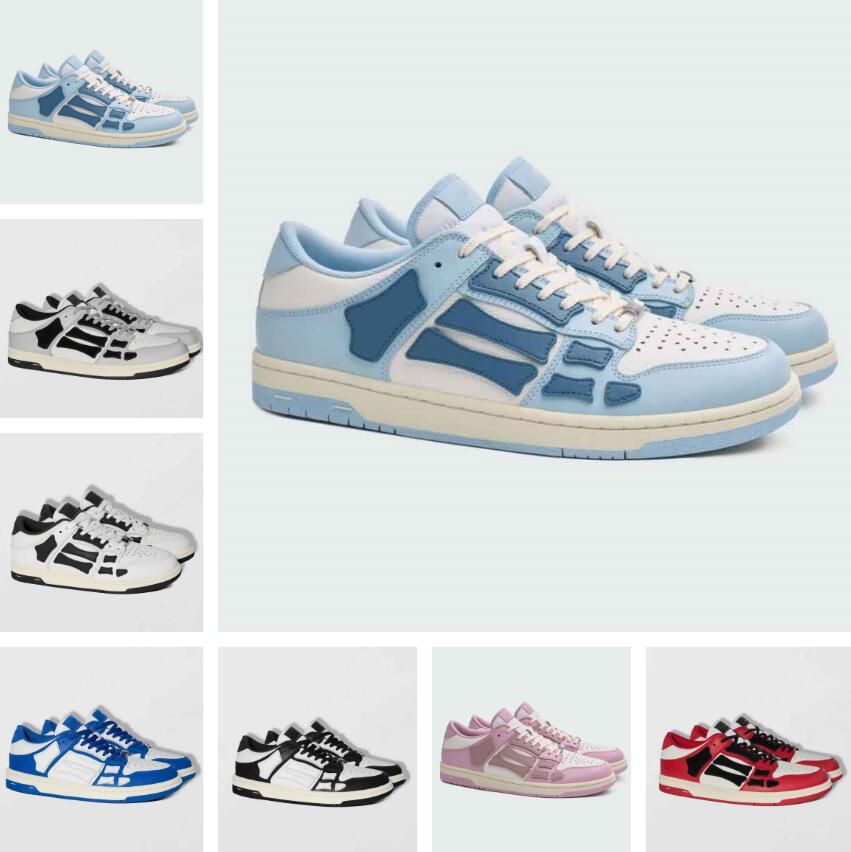 

Famous Brand Men Skel Low Top Sneakers Shoes Skeleton Bones Leather Low Top Trainers Skull Women Mens Skateboard Walking Comfort Sports EU35-46
