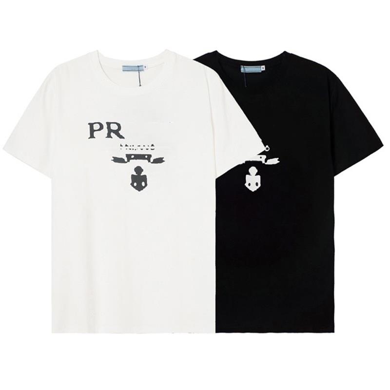 

Summer Brand Mens T Shirt Fashion Men Women Designers Clothing High Quality Short sleeve casual loose Couple Tee, Black